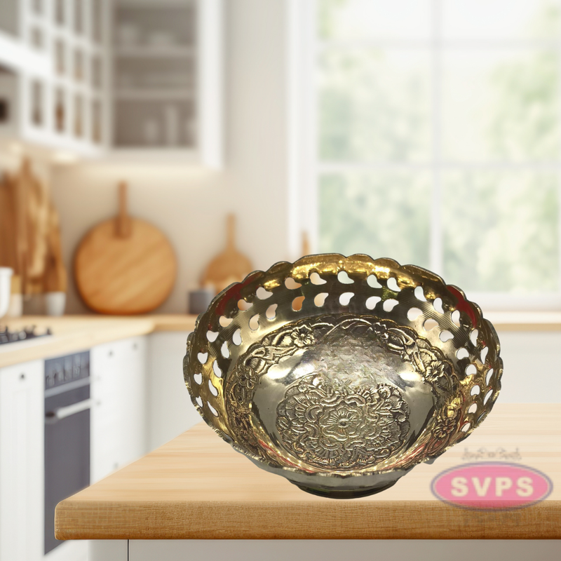 Brass Flower Bowl for Home / Office/Fruit Bowl for Kitchen