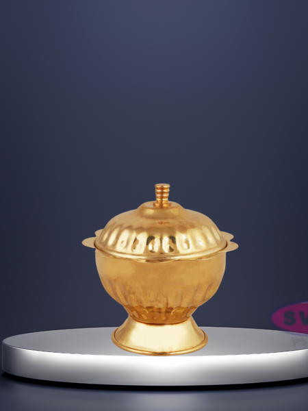 Brass Flower Design Kumkum Box