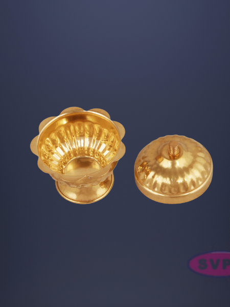 Brass Flower Design Kumkum Box