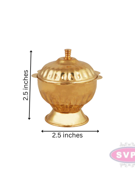 Brass Flower Design Kumkum Box