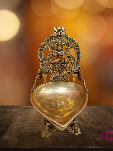 Brass Gajalakshmi Lamp For Wealth