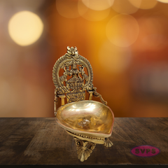 Brass Gajalakshmi Lamp For Wealth