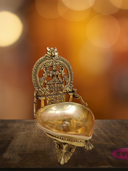 Brass Gajalakshmi Lamp For Wealth