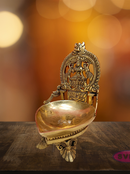 Brass Gajalakshmi Lamp For Wealth