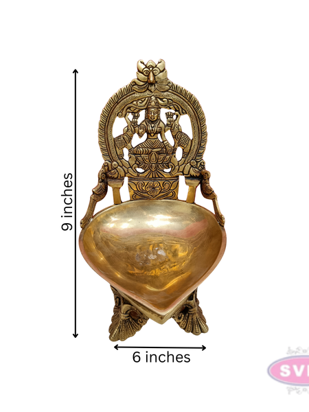 Brass Gajalakshmi Lamp For Wealth