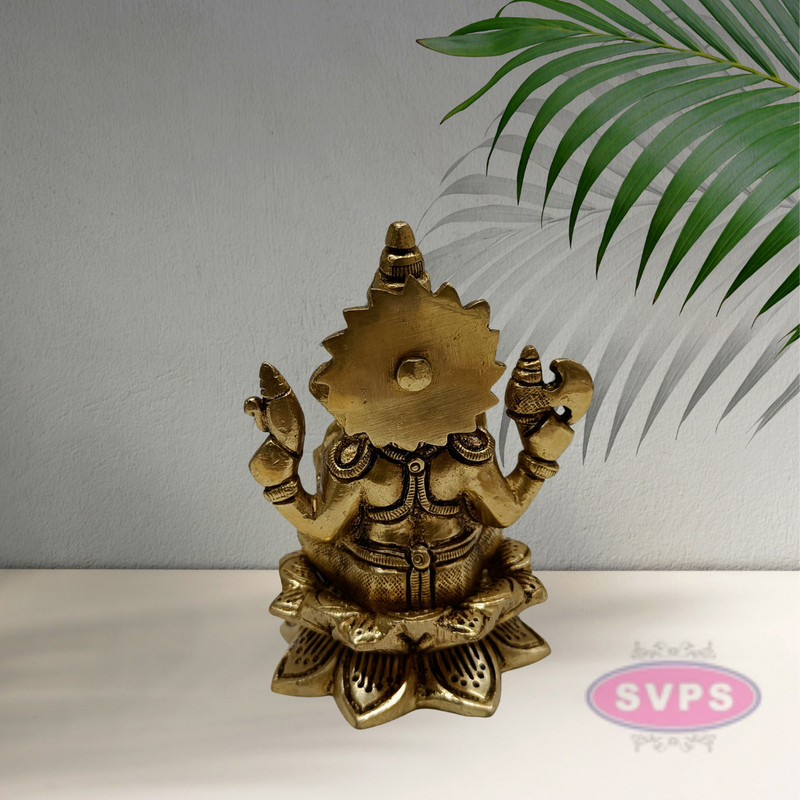 Brass Ganesha on Lotus / Showpiece