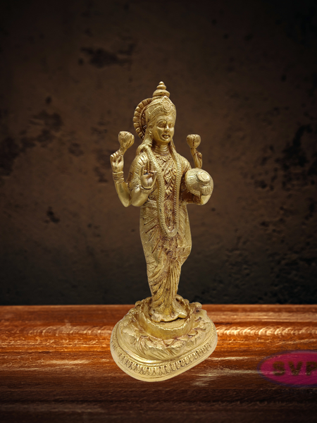 Brass Goddess Dhana Lakshmi Standing Statue