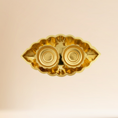 Brass Haldi Kumkum Holder With Plate / 7 Inches