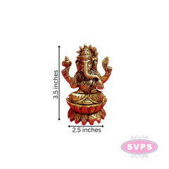 Brass Kamal / Lotus Ganesh Idol For HomeTemple