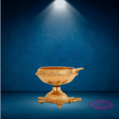 Brass Kuber Diya With Turtle Base