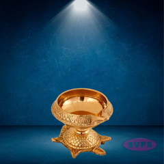 Brass Kuber Diya With Turtle Base