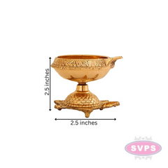 Brass Kuber Diya With Turtle Base