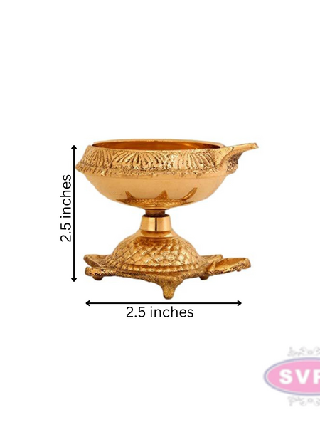 Brass Kuber Diya With Turtle Base