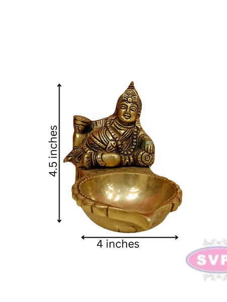 Brass Kubera Diya For Good Wealth And Auspiciousness