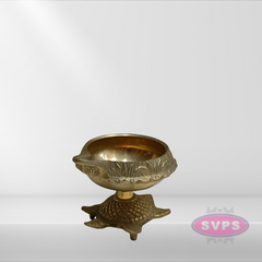 Brass Kubera Diya On Tortoise