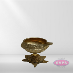Brass Kubera Diya On Tortoise