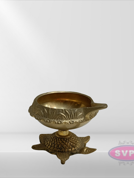 Brass Kubera Diya On Tortoise