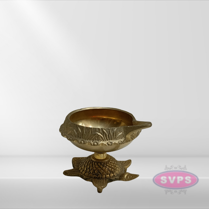 Brass Kubera Diya On Tortoise