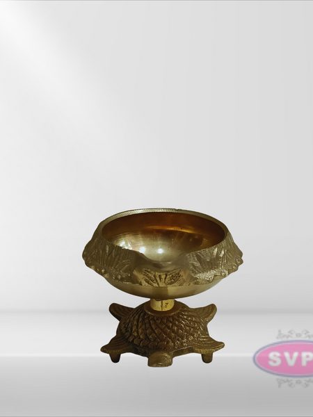 Brass Kubera Diya On Tortoise