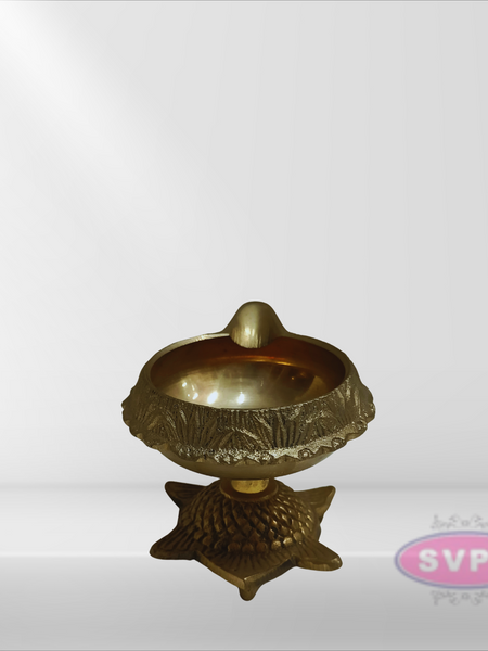 Brass Kubera Diya On Tortoise
