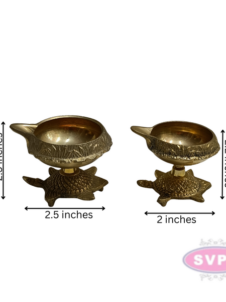 Brass Kubera Diya On Tortoise