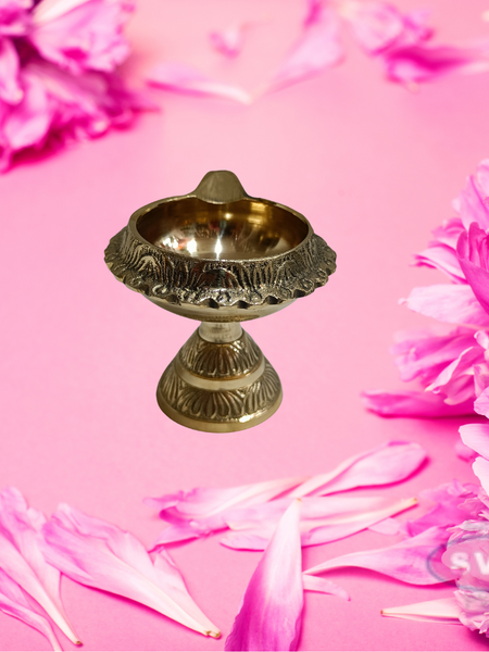 Brass Kubera Lamp With Stand / Oil Lamp