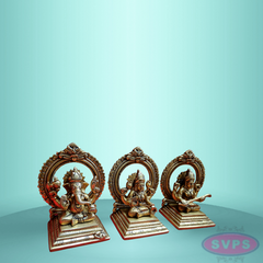 Brass Lakshmi Ganesha Saraswati Statue Set Of 3 Idols