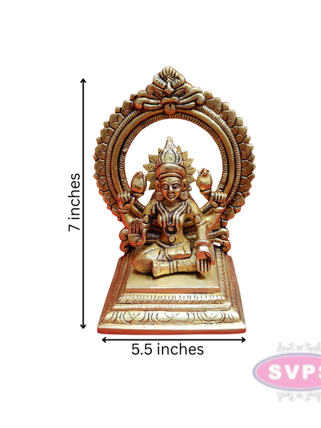 Brass Lakshmi With Prabhawali / 7 Inches