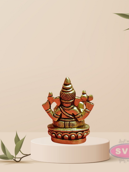 Brass Lord Ganesha Statue for Pooja / Home Decor / Car Dashboard