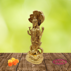 Brass Lord Maha Vishnu Standing On Adishesha
