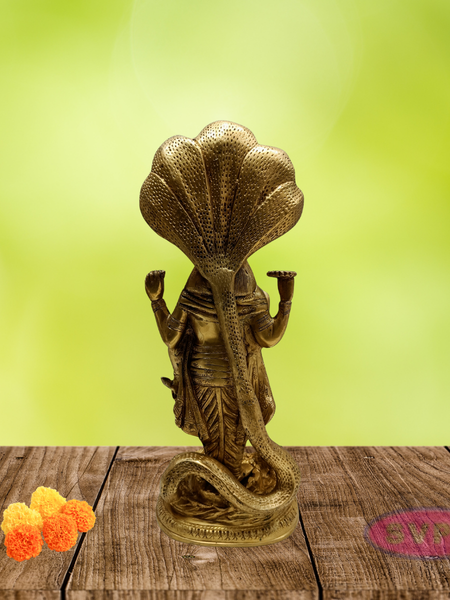 Brass Lord Maha Vishnu Standing On Adishesha