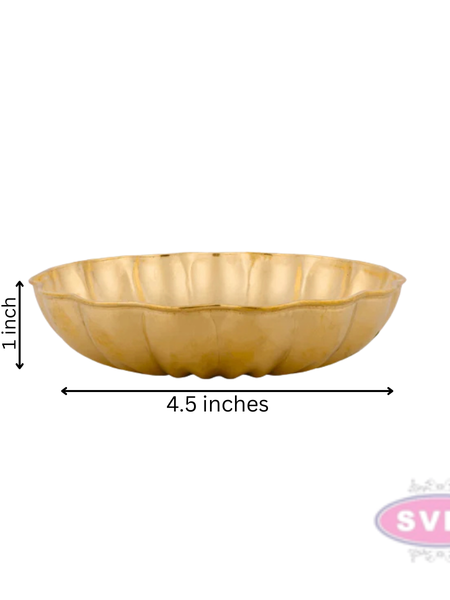 Brass Lotus Design Pooja Plate / Pooja Thali