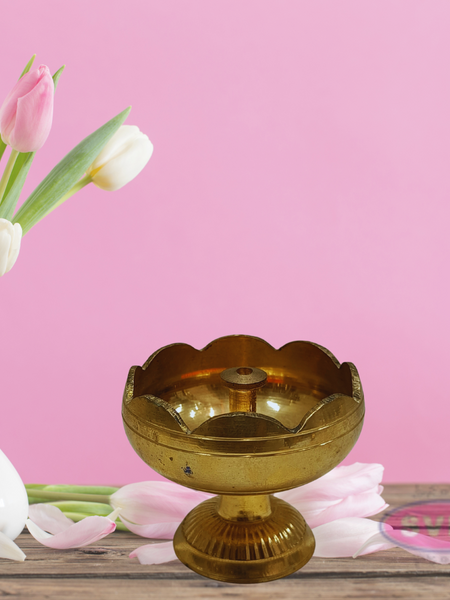 Brass Lotus Diya For Puja