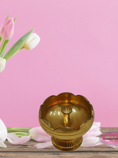 Brass Lotus Diya For Puja