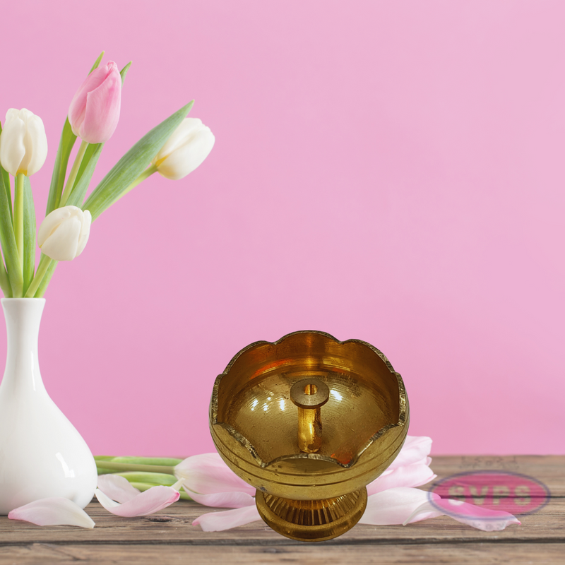 Brass Lotus Diya For Puja