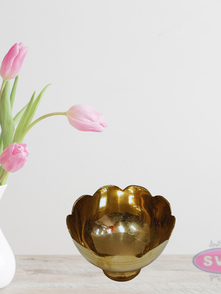 Brass Lotus Puja Prasad Bowl  Chandan Cup
