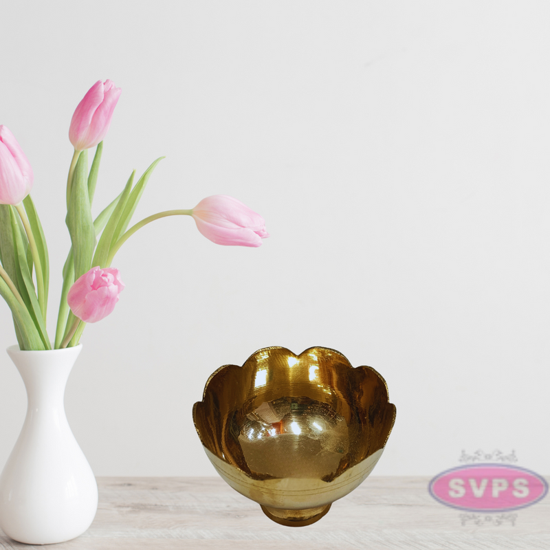 Brass Lotus Puja Prasad Bowl  Chandan Cup