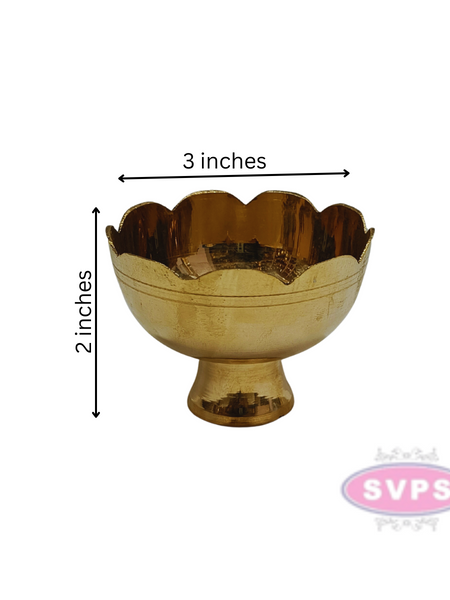 Brass Lotus Puja Prasad Bowl  Chandan Cup