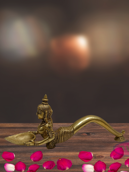 Brass Naga Kanya Diya /  Paavai Vilakku / 4 Inch Height