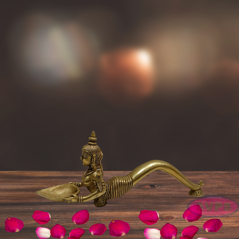 Brass Naga Kanya Diya /  Paavai Vilakku / 4 Inch Height