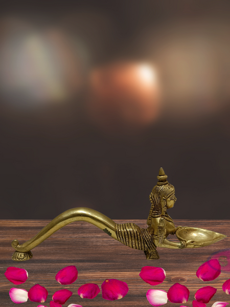 Brass Naga Kanya Diya /  Paavai Vilakku / 4 Inch Height