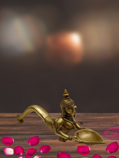 Brass Naga Kanya Diya /  Paavai Vilakku / 4 Inch Height