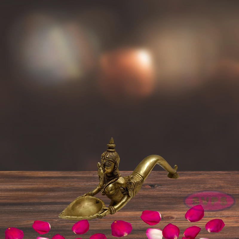 Brass Naga Kanya Diya /  Paavai Vilakku / 4 Inch Height