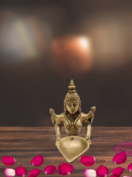 Brass Naga Kanya Diya /  Paavai Vilakku / 4 Inch Height