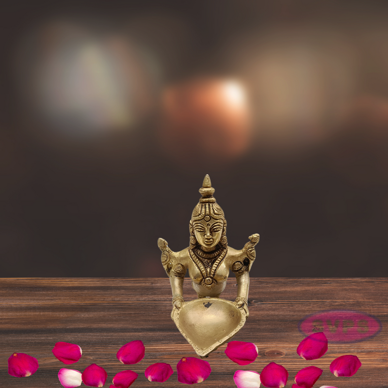 Brass Naga Kanya Diya /  Paavai Vilakku / 4 Inch Height