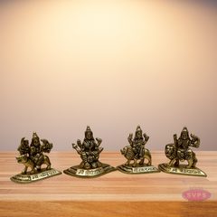 Brass Nava Durga Set Of 9 Idols For Altar And Puja
