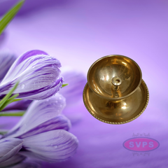 Brass Oil Deepam / Diya With Plate Stand