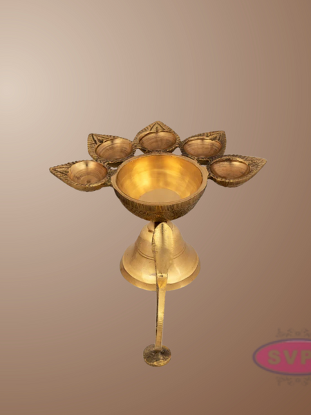 Brass Panch / Five Face Aarti For Pooja