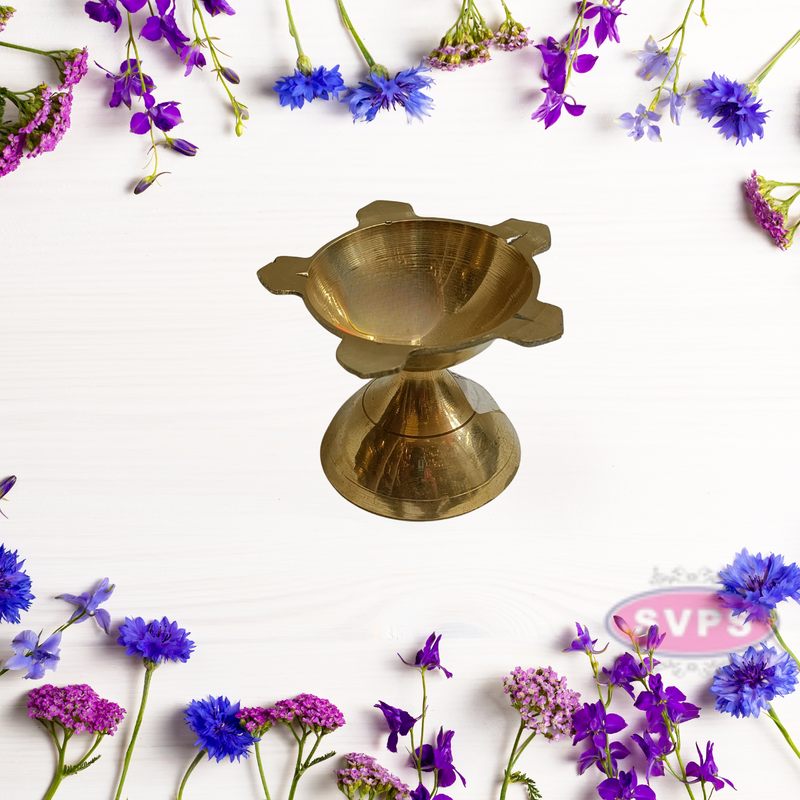 Brass Panchamukhi Oil Diya For Puja