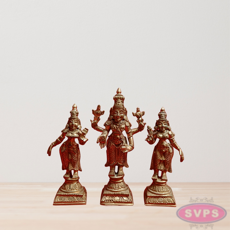 Panchalogam  Perumal With Sridevi And Bhudevi Small Size